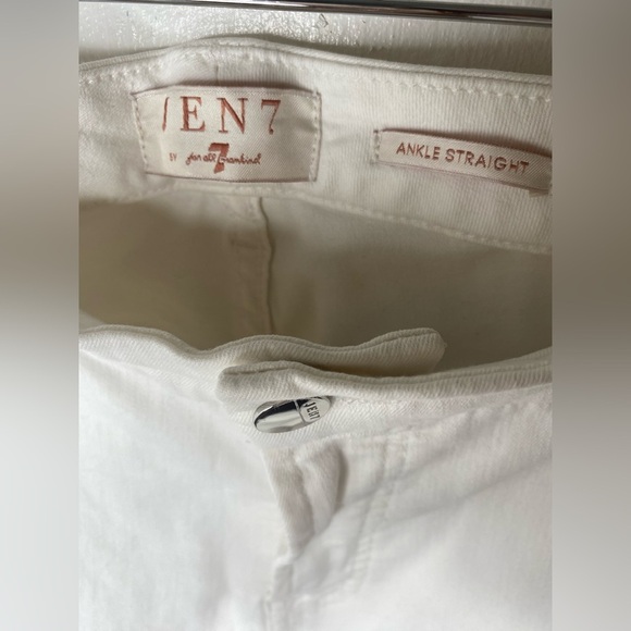 JEN7 for All Mankind White Denim Ankle Straight Jeans Pictured AS-IS - Picture 4 of 7